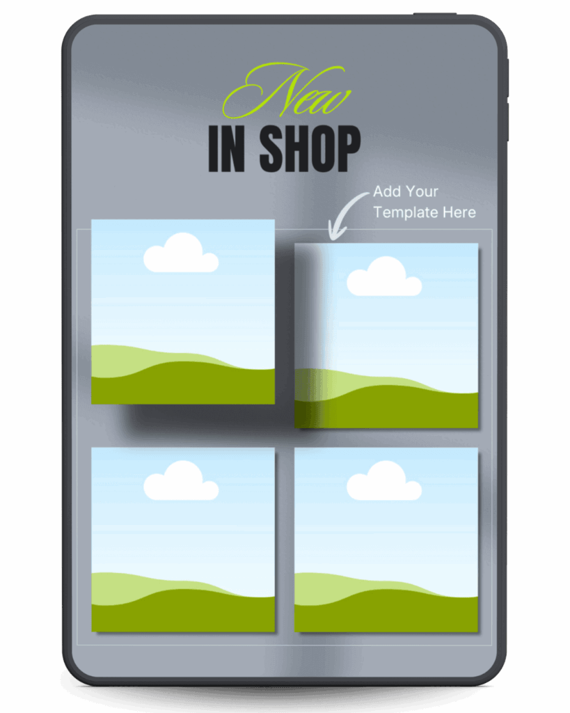 new in shop transparent tablet mock up