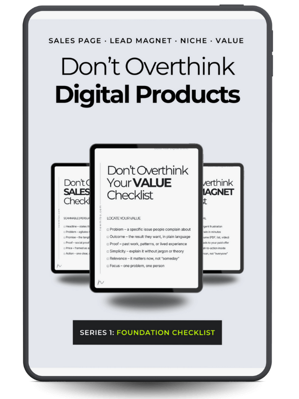 don't overthink digital products series 1 tablet mock up