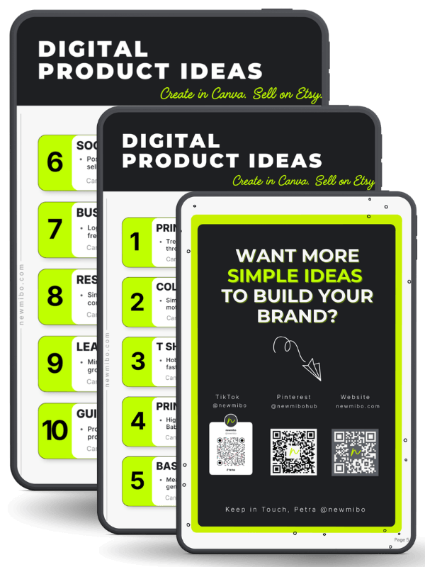 20 digital product ideas mockup 3 tablets
