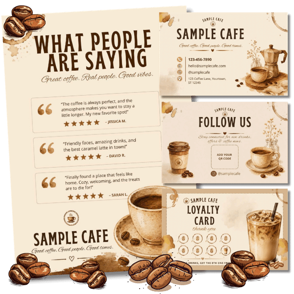 600x600 card and coffee bean mockup transparent comp