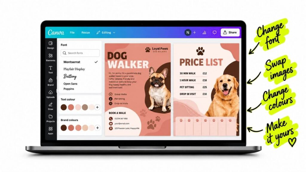 1600x900 mockup images website laptop dog walker
